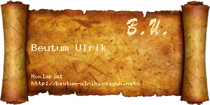 Beutum Ulrik névjegykártya